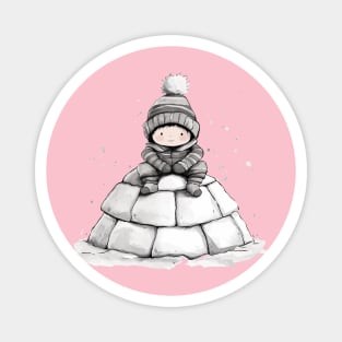 Eskimo Baby Enjoying Her Igloo Magnet